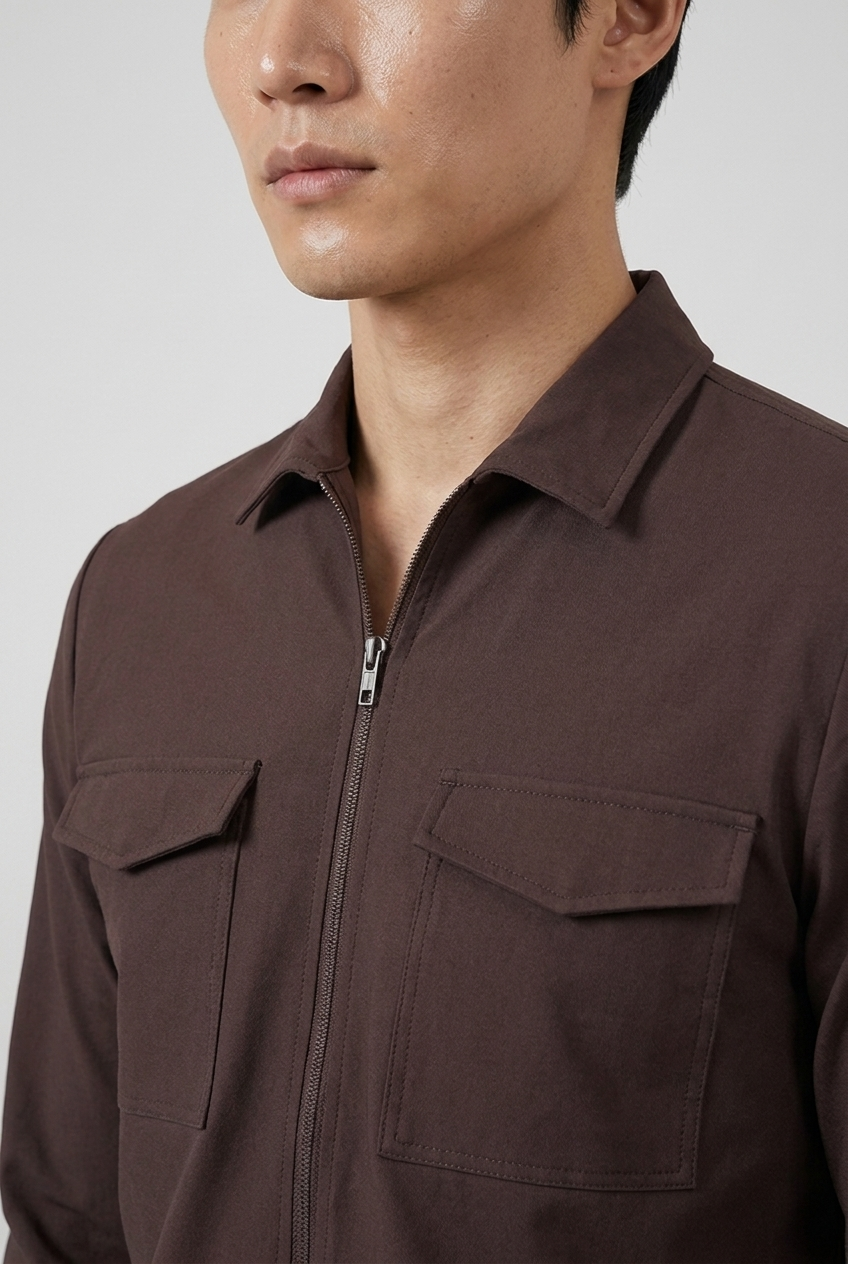 Pocket Jacket Espresso MONVALERE, detail